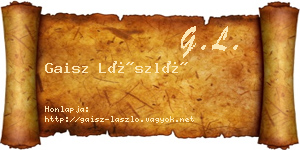Gaisz László névjegykártya